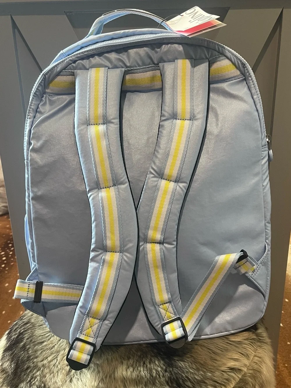 Kipling Seoul Extra Large 17” Clear Sky Metallic Blue Backpack NWT